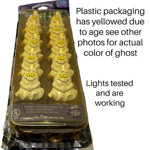 Halloween Vintage Blow Mold Lights, Friendly Ghosts, 12 String Lights - Picture 4 of 7